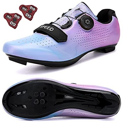 CENGYOO Men's Road Bike Shoes(Included Look Cleats) Women's Indoor Cycling Exercise Shoes Compatible with SPD/SPD-SL Look Cleats for Women Lock Pedal Bike Shoes