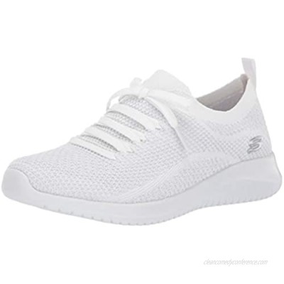 Skechers womens Ultra Flex Salutations Sneaker  White/Silver  8 US