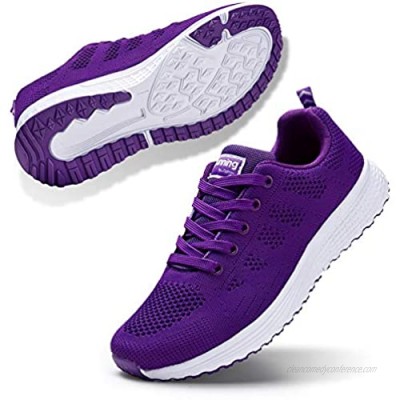STQ Walking Shoes for Women Casual Lace Up Lightweight Tennis Running Shoes