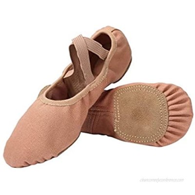 Linodes Dance Shoes for Girls Stretch Canvas Split Sole for Women