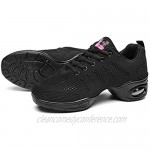 Women's Jazz Shoes Lace-up Sneakers - Breathable Air Cushion Lady Split Sole Athletic Walking Dance Shoes Platform
