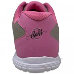 SaVi Bowling Women's Savannah Pink/Grey Mesh Bowling Shoes Ultra Lightweight Lace Up with Universal Soles Suitable for Right or Left Handed Bowlers