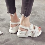 VonVonCo Sandals for Women Platform Sandals Ladies Flats Comfortable Wedge High Heels Buckle Summer Shoes
