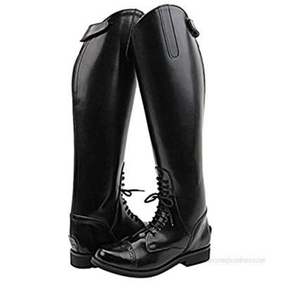 Hispar Women Ladies Victory Leather English Field Boots Horse Back Riding Equestrian Black