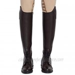 TuffRider Ladies Starter Back Zip Field Boots in Synthetic Leather Mocha 8 Wide