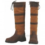 TuffRider Women's Lexington Waterproof Tall Boots - 6 Shaft Contrasting Suede - Chocolate/Fawn - 10