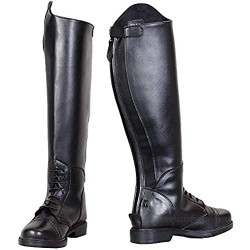 TuffRider Women's Starter Back Zip Field Boots in Synthetic Leather  Black