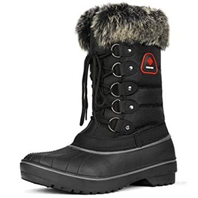 DREAM PAIRS Women's Warm Faux Fur Lined Mid Calf Winter Snow Boots