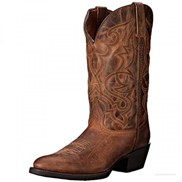 Laredo Womens Maddie Round Toe Western Cowboy Boots Mid Calf Low Heel 1-2 - Black