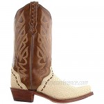 Nocona Boots Womens Khaki Snake Snip Toe Western Cowboy Boots Mid Calf Low Heel 1-2 - Brown