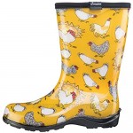 Sloggers Women's Waterproof Rain and Garden Boot with Comfort Insole Chickens Daffodil Yellow Size 7 Style 5016CDY07