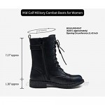 VEPOSE Women's 28 Mid Calf Boots Military Combat Boot with Card Knife Wallet Pocket