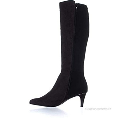 Alfani Womens hakuu Leather Pointed Toe Knee High Fashion Boots
