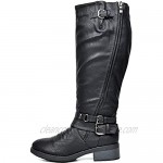 DREAM PAIRS Women's Fur Lined Knee High Riding Boots