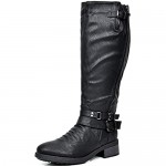 DREAM PAIRS Women's Fur Lined Knee High Riding Boots