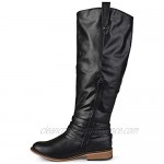 Journee Collection Womens Regular Sized Wide-Calf and Extra Wide-Calf Ankle-Strap Knee-High Riding Boot