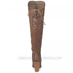 Brinley Co. Womens Faux Leather Faux Lace-up Over-The-Knee Boots