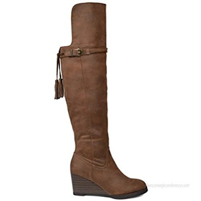 Brinley Co. Womens Over-the-Knee Wedge Boot