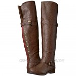 Brinley Co Women's Sugar Over The Knee Boot Brown 9 Wide/Wide Shaft US