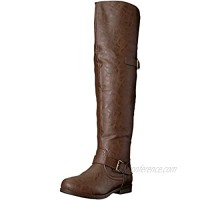Brinley Co Women's Sugar Over The Knee Boot  Brown  9 Wide/Wide Shaft US