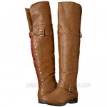 Brinley Co Women's Sugar Over The Knee Boot Chestnut 11 Wide/Wide Shaft US