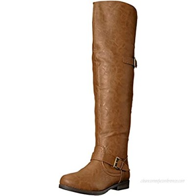 Brinley Co Women's Sugar Over The Knee Boot  Chestnut  11 Wide/Wide Shaft US