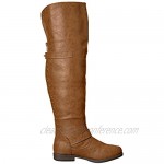 Brinley Co Women's Sugar Over The Knee Boot Chestnut 6 Wide/Wide Shaft US