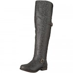 Brinley Co Women's Sugar Over The Knee Boot Grey 11 Wide/Wide Shaft US