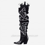 Cape Robbin Kelsey-21 Cowboy Boots Women Over The Knee Western Cowgirl Boots with Chunky Block Heels Fashion Dress Boots for Women