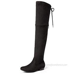 DREAM PAIRS Women's Over The Knee Thigh High Flat Boots
