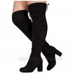 RF ROOM OF FASHION Women's Wide Calf Chateau Over The Knee Stretch Boots