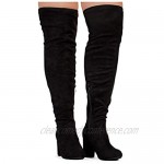 RF ROOM OF FASHION Women's Wide Calf Chateau Over The Knee Stretch Boots
