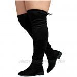 RF ROOM OF FASHION Women's Wide Calf Stretchy Over The Knee Riding Boots