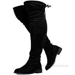 RF ROOM OF FASHION Women's Wide Calf Stretchy Over The Knee Riding Boots