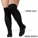 RF ROOM OF FASHION Women's Wide Calf Stretchy Zip Closure Over The Knee Boots