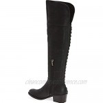 Vince Camuto Bestan Black Leather Over The Knee Fitted Riding Corset Boot (7 Black-Corset)