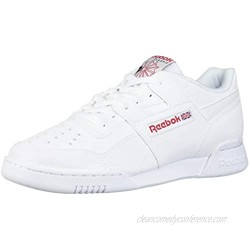 Reebok Unisex-Adult Workout Plus Sneaker  White/Skull Grey/Red/Black  8.5 M US