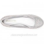 DREAM PAIRS Women's Sole-Shine Rhinestone Ballet Flats Shoes