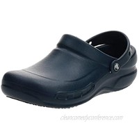 Crocs Men's and Women's Bistro Clog | Slip Resistant Work Shoe  Navy  12 Women / 10 Men