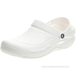 Crocs Men's and Women's Bistro Clog | Slip Resistant Work Shoe  White  11 Women / 9 Men