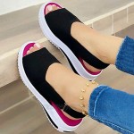HEOLIEN Women?s Comfy Sports Knit Sandals Ladies Open Toe Comfy Shoes Gradation Thick Bottom Fish Mouth Beach Casual Sandals