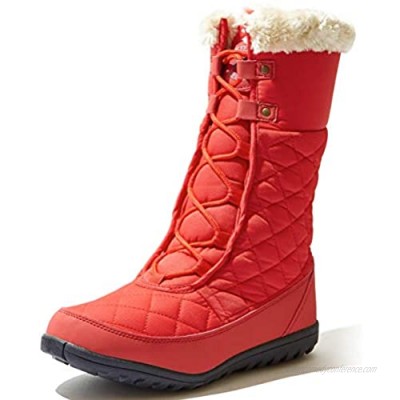 DailyShoes Women's Comfort Round Toe Mid Calf Flat Ankle High Eskimo Winter Fur Snow Boots