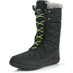 DailyShoes Women's Comfort Round Toe Mid Calf Flat Ankle High Eskimo Winter Fur Snow Boots  Lime Green