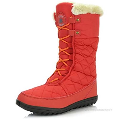DailyShoes Women's Comfort Round Toe Mid Calf Flat Ankle High Eskimo Winter Fur Snow Boots  Orange