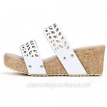 Women's Summer Slip-On Wedges Hollow Out Beach Open Toe Breathable Sandals Shoes