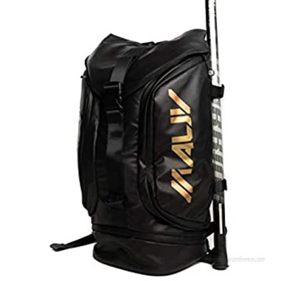 Large Lacrosse Bag - Lacrosse Backpack - Holds All Lacrosse or Field Hockey Equipment with Two Stick Holders and Separate Cleats Compartment - Black - Navy