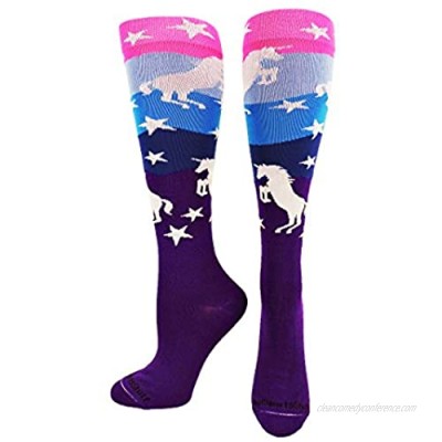 MadSportsStuff Neon Unicorn Socks Over The Calf